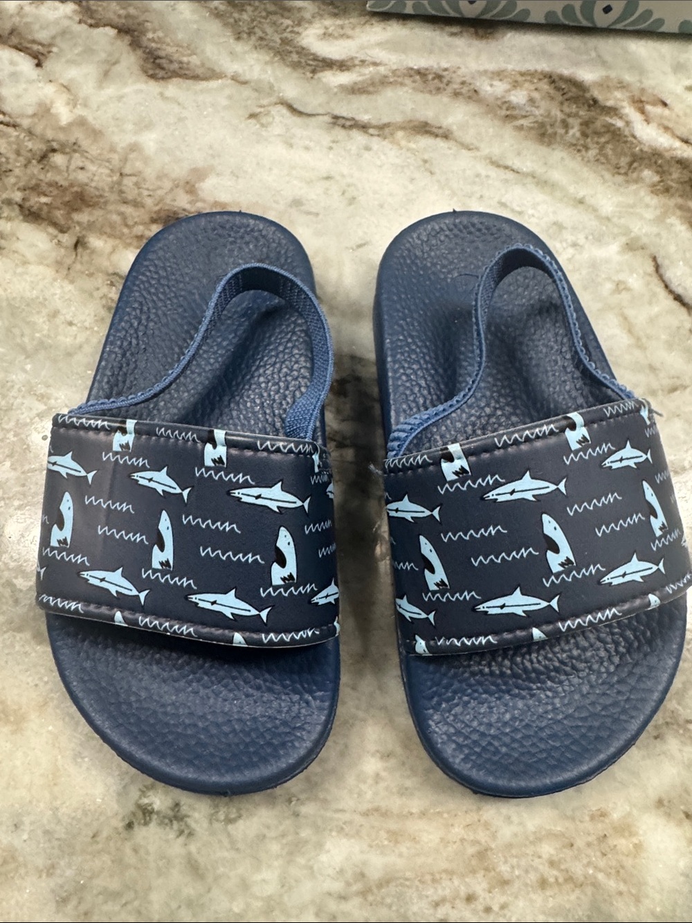 Toddler Boys Blue Shark Slide Sandals size 7/8